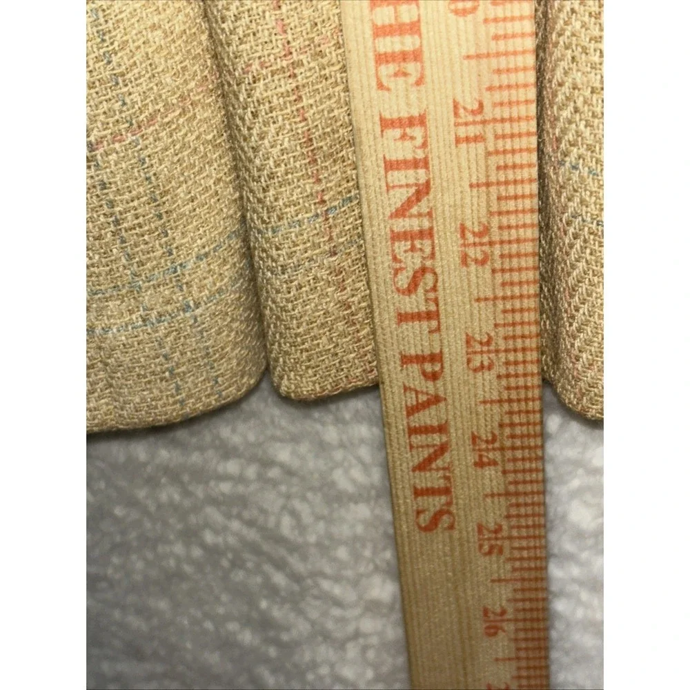 Vtg Country Britches Women Coat Size pit to pit 34Plaid Beige‎